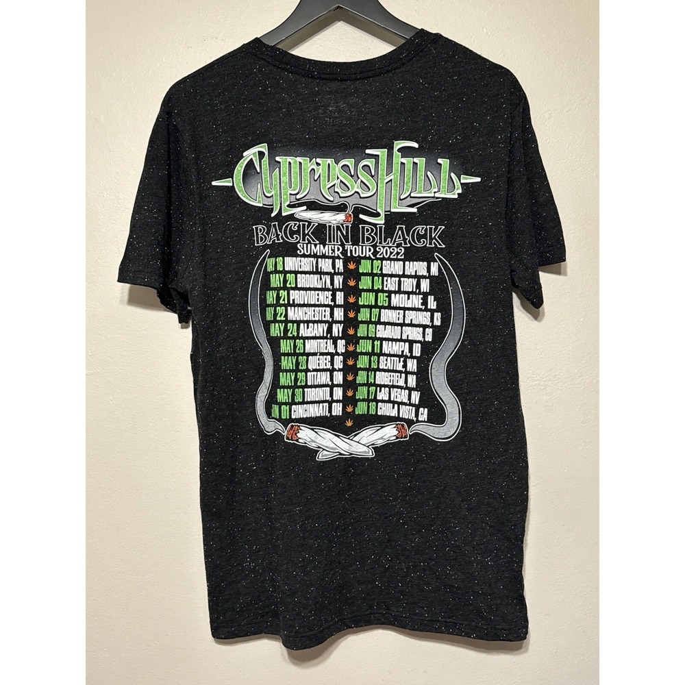 Cypress Hill Back In Black Summer Tour 2022 Rap Tee Skull Weed Tour Shirt L - Picture 4 of 6